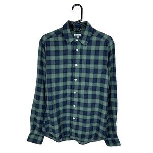 Steven Alan Men's Button Up Shirt Plaid Long Sleeve Thin Green Size XS